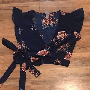 Never Worn Charlotte Russe Wrap Crop Top